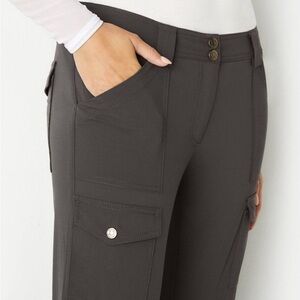 Anatomie Kate Skinny Cargo Pants Black Size Large Stretch Travel Ankle Pant EUC